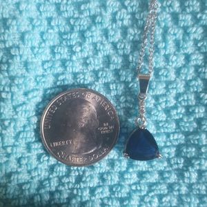 Sapphire Trilliant Cut 16" expandable Necklace